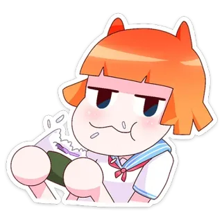 🍫 Anime, Personaje, Comiendo, Sushi, Lindo, Chica, Kawaii telegram sticker