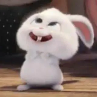 🤩 Snowball The Secret Life of Pets ウサギ, かわいい, 動物, ペット, アニメ, アニメーション, キャラクター telegram sticker