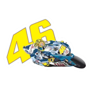 🏍 46 moto, course, sport automobile, numéro 46, sport, véhicule whatsapp sticker