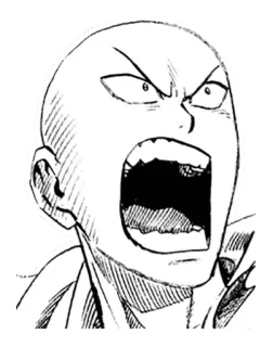 😡 Saitama One-Punch Man Saitama, One-Punch Man, anime, manga, angry, expression telegram sticker