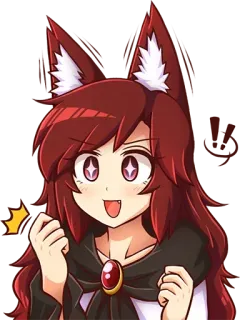 ✨ Anime, Meisje, Vossenoren, Kawaii, Schattig, Chibi telegram sticker