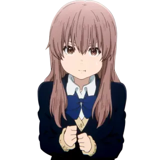 😤 Shoko Nishimiya A Silent Voice anime, girl, a silent voice, shoko nishimiya telegram sticker