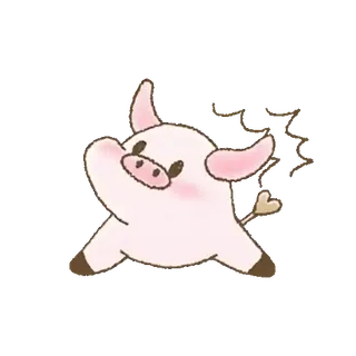 ๐ ๋ผ์ง, ๋๋ฌผ, ๊ท์ฌ์ด, ๋งํ, ๋ถํ์ whatsapp sticker