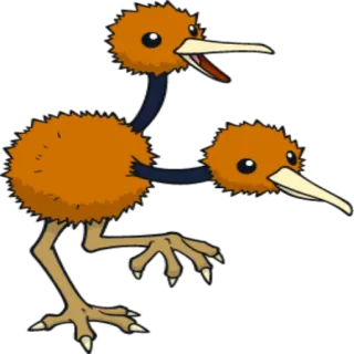 🔵 oiseau, bicéphale, monstre, animal, dessin animé telegram sticker