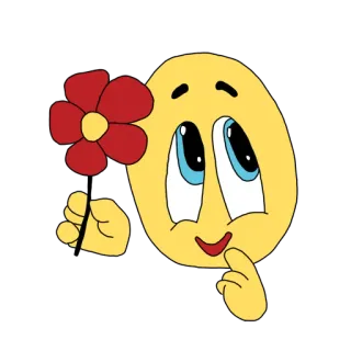 🌷 Emoji, Flor, Desenho animado, Feliz, Fofo whatsapp sticker