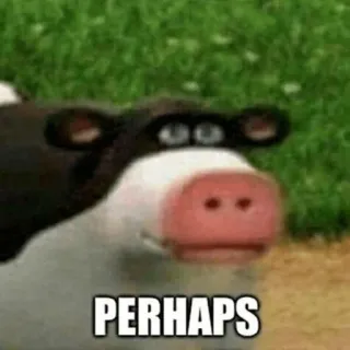 🤷‍♂️ PERHAPS bò, động vật, có lẽ, meme, hài hước, internet telegram sticker