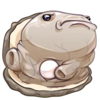 😤 huître, perle, créature marine, animal, dessin animé telegram sticker