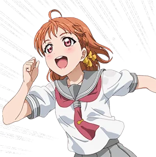 🏃 Anime, Meisje, Rennen, Schooluniform, Blij telegram sticker