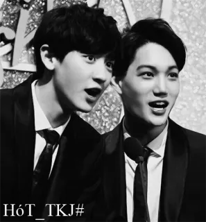 😃 HóT__TKJ# kpop, hitam putih, pria, penghargaan, penyanyi whatsapp sticker