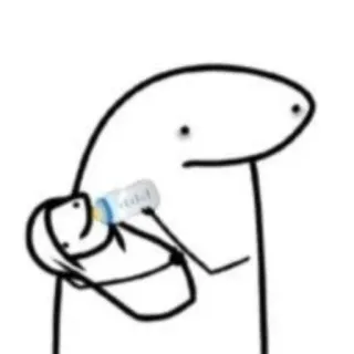 🌟 stick figure, baby bottle, feeding, cartoon, infant, care whatsapp sticker