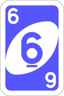 6️⃣ Uno, Kaart, Spel, Blauw, Nummer telegram sticker
