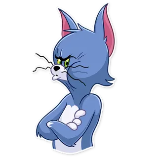 😤 Tom Cat Tom and Jerry cat, cartoon, angry, mood, annoyed telegram sticker