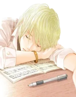 💤 睡眠, 少年, ペン, 紙, 学生, 眠い telegram sticker