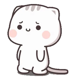 ☹️ gato, gatinho, fofo, adesivo, desenho animado telegram sticker