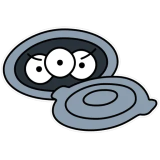 👁 cartoon, angry, eyes, oval, character, funny telegram sticker