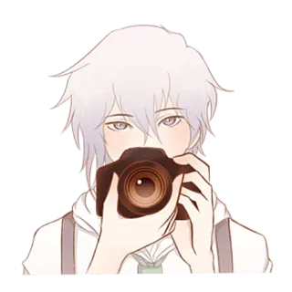 📷 Аниме, Фотограф, Персонаж, Милый, Рисунок whatsapp sticker