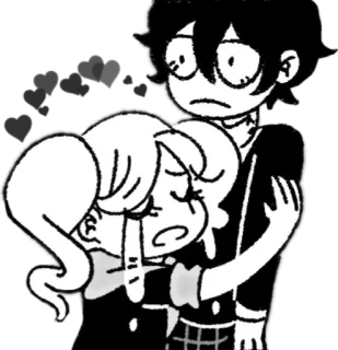 😐 tristeza, empatía, consuelo, emocional, dibujos animados, abrazo, anime telegram sticker