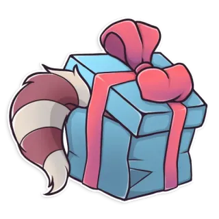 🎁 regalo, presente, nastro, festa, sorpresa, pacco, cartone animato, carino telegram sticker