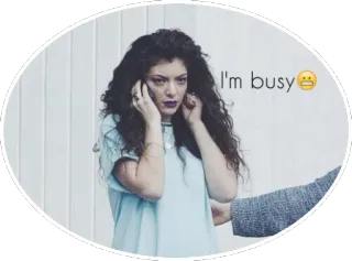 😬 I'm busy ocupado, pessoa, cantor, Lorde telegram sticker