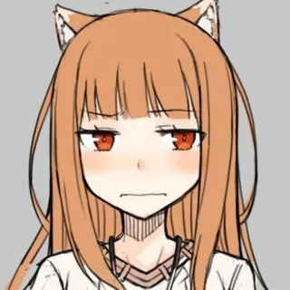 😳 Holo Spice and Wolf anime, holo, spice and wolf, wolf girl, anime girl, kemonomimi telegram sticker