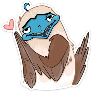 ☺️ птица, голубоногая олуша, сердце, любовь, наклейка, милый telegram sticker