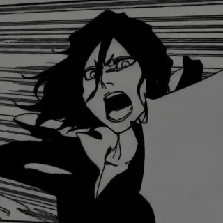 😌 Kuchiki Rukia Bleach 애니메이션, 만화, 소녀, 흑백, 소년, 사신 telegram sticker