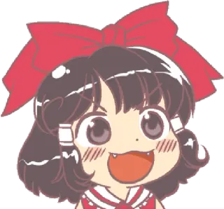 😄 anime, cartoon, manga, cute, girl, character, ribbon telegram sticker