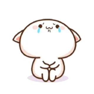 🐼 кот, милый, грустный, каваий, плачущий, очаровательный, мультфильм telegram sticker