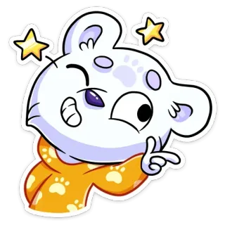 😉 мультфильм, медведь, звезды, животное, белый медведь, персонаж telegram sticker