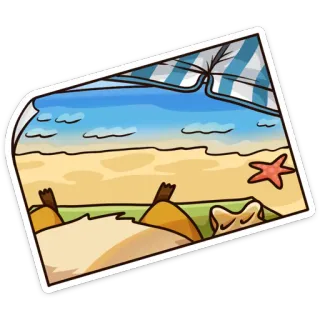 🏝 Strand, Seestern, Sand, Ozean, Sommer, Urlaub telegram sticker