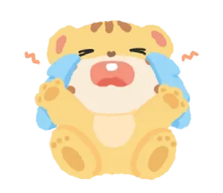 🦁 pleurer, triste, dessin animé, animal, personnage, émotionnel telegram sticker