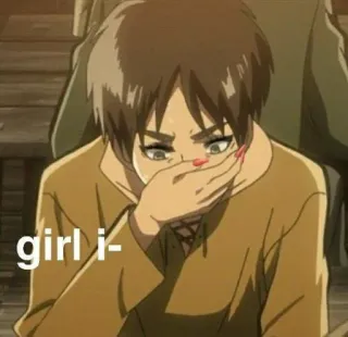 🤭 girl i- meme, funny, expression, girl, slang, anime whatsapp sticker