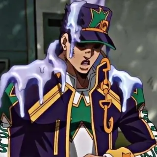 😡 Jotaro Kujo JoJo's Bizarre Adventure 애니메이션, 만화, 죠타로, 죠죠의 기묘한 모험, 캐릭터, 웃긴 telegram sticker