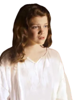 👩 Kind, Mädchen, jung, Porträt, weiße Kleidung, unschuldig telegram sticker