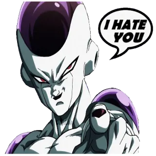 👿 Frieza Dragon Ball I HATE YOU freezer, dragon ball, anime, odio, señalando, villano telegram sticker