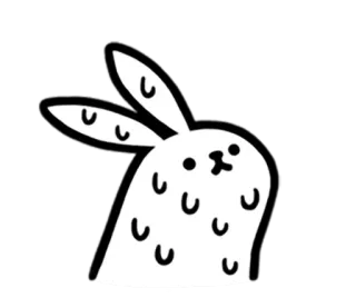 😰 lapin, animal, mignon, dessin animé, cartoon whatsapp sticker