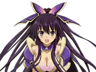 😏 Tohka Yatogami Date A Live Anime, Garota, Roxo, Laço, Waifu telegram sticker