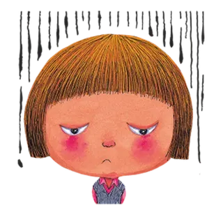 😣 genervt, verärgert, grummelig, illustration, figur, cartoon, wütend whatsapp sticker