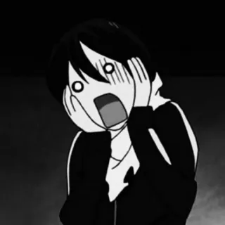 🎱 anime, impactado, sorprendido, dibujos animados, asustado, emoción, retrato telegram sticker