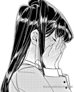 😳 Komi Shouko Komi Can't Communicate Anime, Manga, Komi can't communicate, Komi Shouko, Verdrietig, Huilend, Emotioneel whatsapp sticker