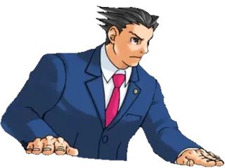 😠 Phoenix Wright Ace Attorney Phoenix Wright, Ace Attorney, Videogioco, Personaggio, Avvocato telegram sticker
