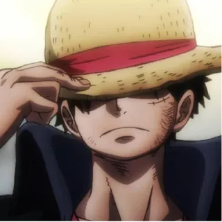 🏴‍☠️ Monkey D. Luffy One Piece Anime, One Piece, Luffy, Pirate, Chapeau de paille, Dessin animé telegram sticker