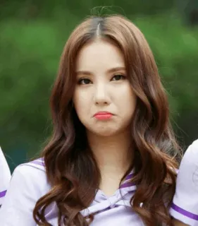 ☹ mulher, retrato, kpop, garota, asiática, roupa de marinheiro, bonita telegram sticker