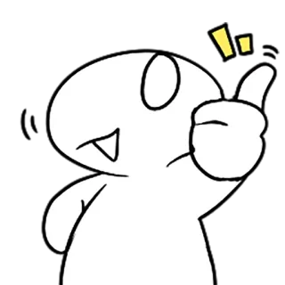 👍 Cartoon, Figur, Niedlich, Daumen hoch, Positiv telegram sticker