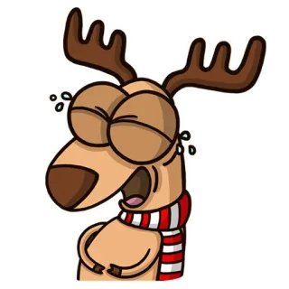 😂 reindeer, christmas, cartoon, festive, holiday, animal, winter telegram sticker