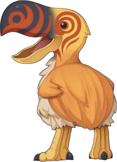 🦆 animal, bird, creature, fantasy, dodo, orange telegram sticker
