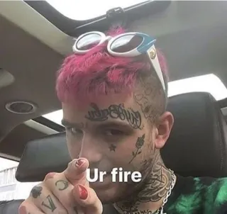 😘 Lil Peep Ur fire lil peep, แร็ปเปอร์, เพลง, อีโมแร็ป, ไฟ, ชี้ telegram sticker