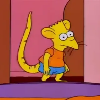 🐭 Bart Simpson The Simpsons Cartone animato, Topo, Giallo, Personaggio, Divertente, Parodia telegram sticker