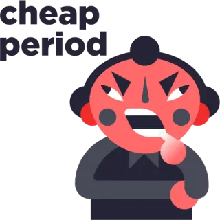 😁 cheap period colère, dessin animé, insulte telegram sticker