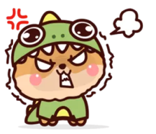 🤬 zły, dinozaur, słodki, chomik, zwierzę, kreskówka telegram sticker